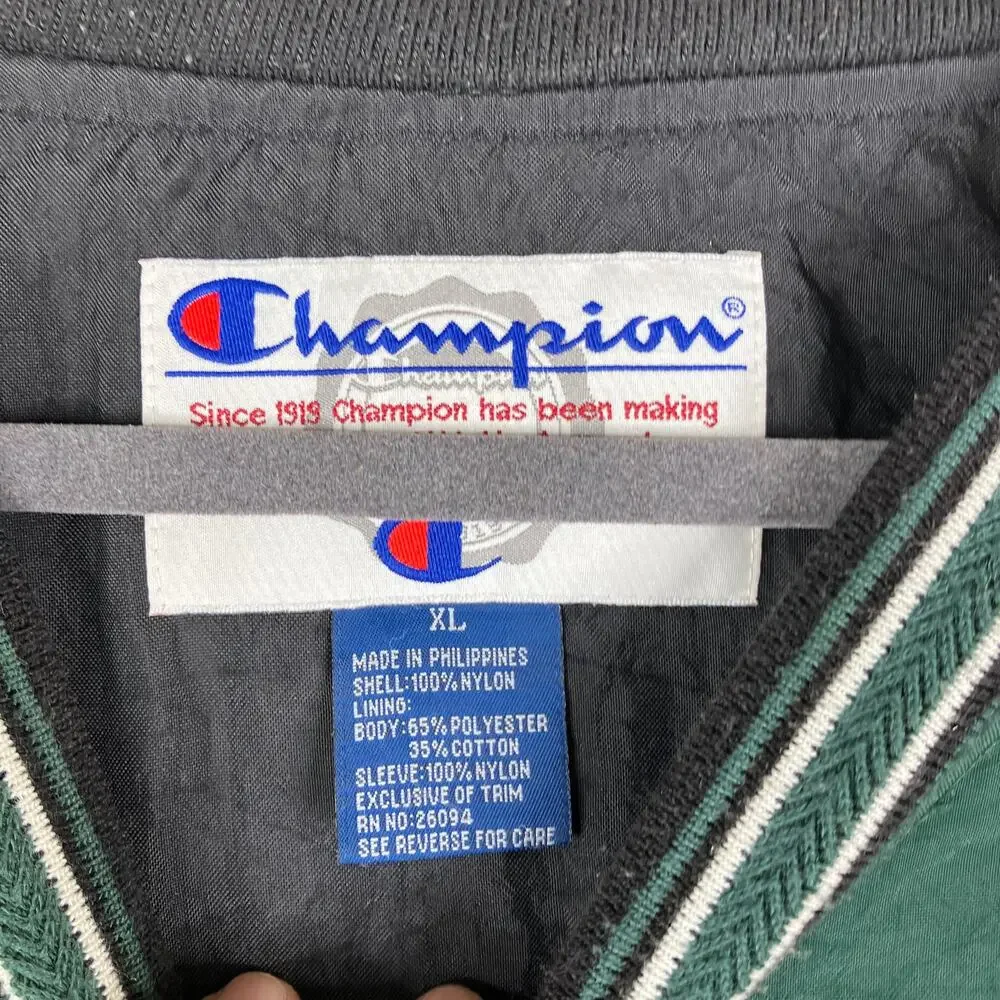 Champion Jacket‎ Mens XL Green V-Neck Pullover Windbreaker Northwest Missouri